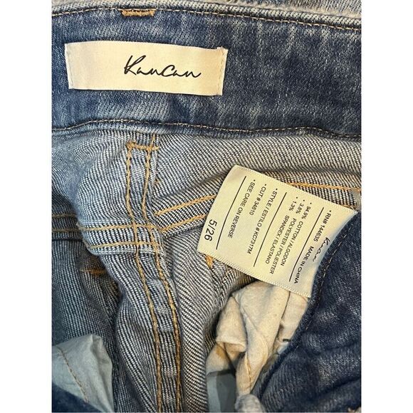 Kancan Estilo High rise Distressed Tapered Leg Jeans Size  5 - Picture 4 of 4